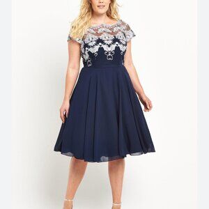 Riri Lace bodice chiffon midi dress